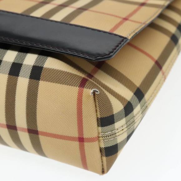 BURBERRY Nova Check Shoulder Bag PVC Beige Auth hk1702 - Picture 10 of 16